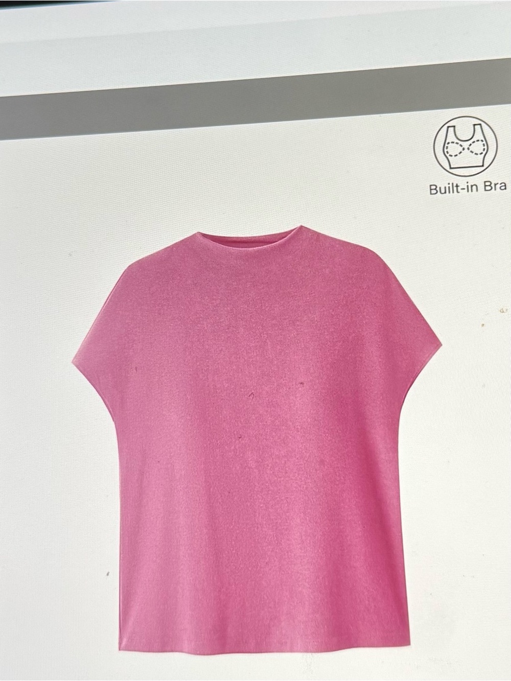 OGL ESSENTIAL MOCKNECK SHORT SLEEVES WITH BUILT IN BRA NWT
